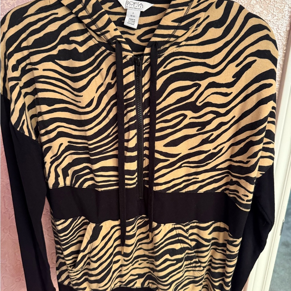 Sofia by Sofia Vergara Zebra Pattern Hoodie
